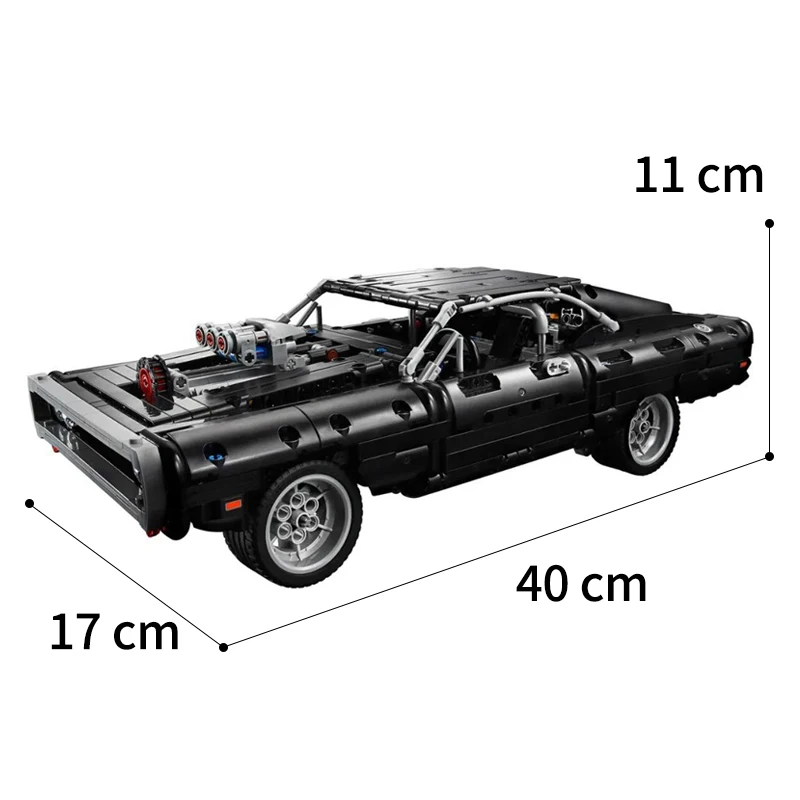 Technisches Auto Dodge Charger Rennwagen Bausteine Modell Ziegel Spielzeug im Film Fast Furious Fahrzeug Geschenke für Freund