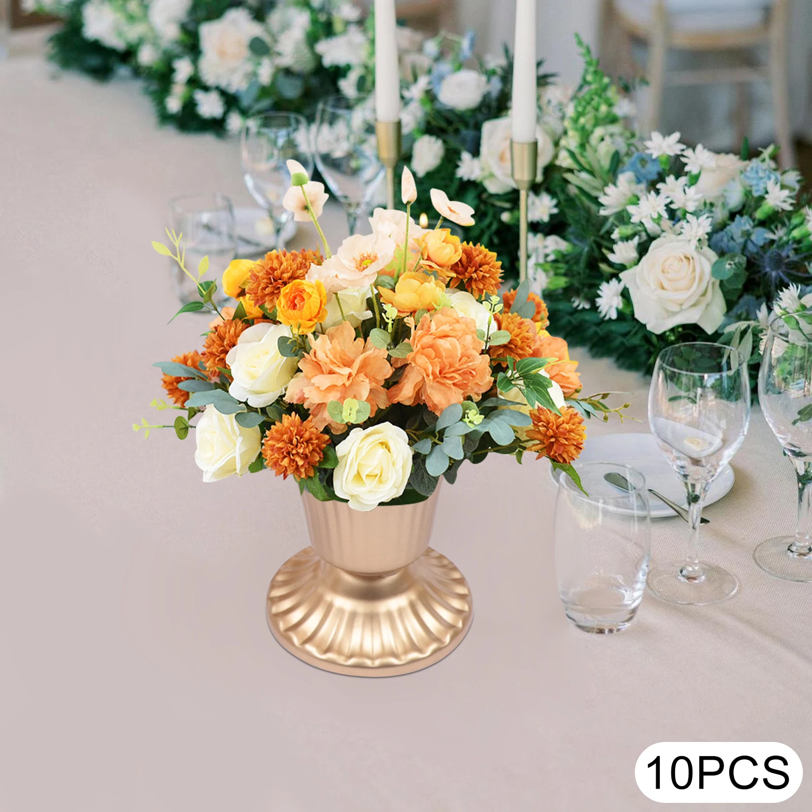 

10PCS Metal Wedding Centerpieces Wedding Party Decoration Vases Holiday Desktop Flower Racks Decoration