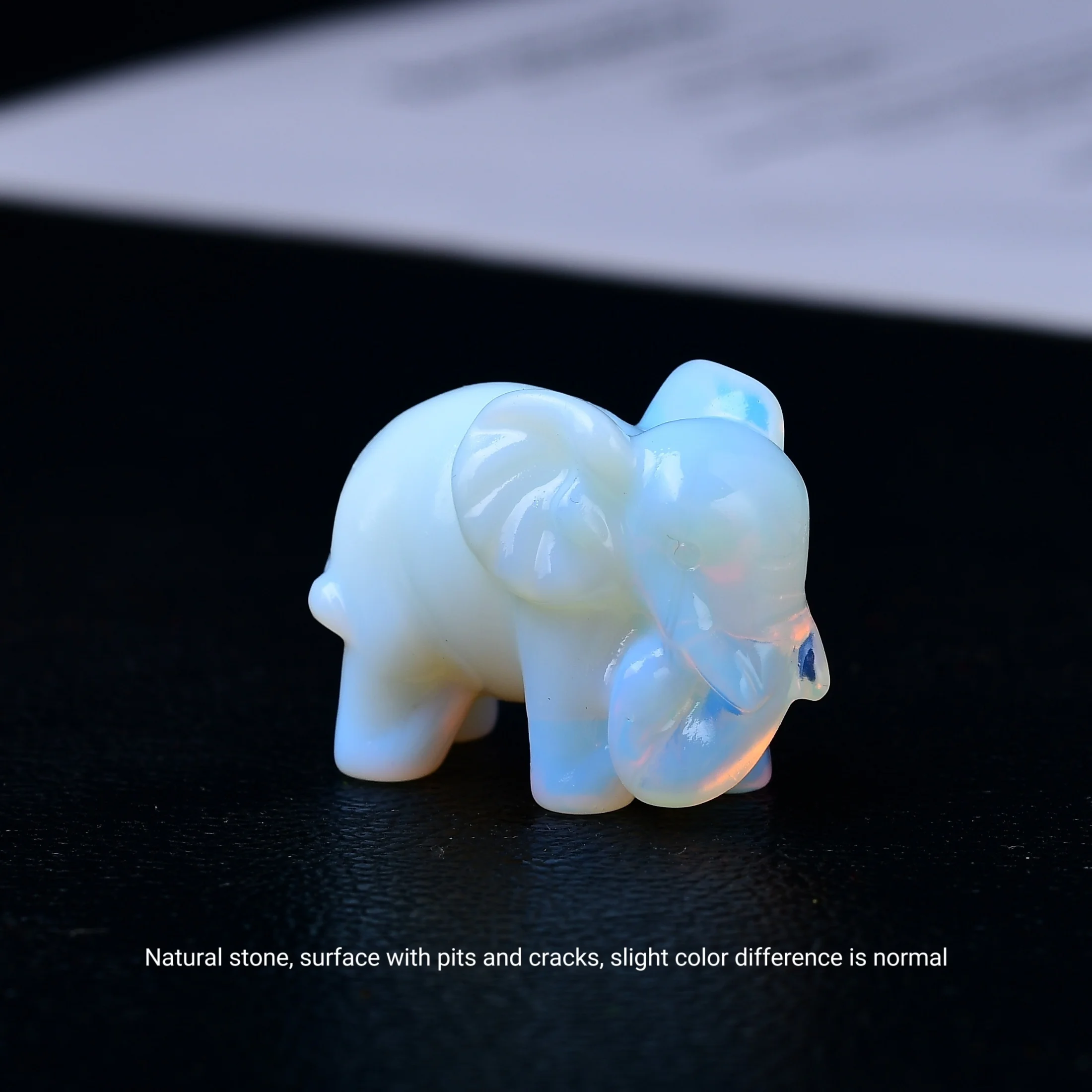 تمثال فيل كريستالي ساحر مقاس 1.38 بوصة - سحر جيب من الحجر الطبيعي وديكور منزلي، سحر حسن الحظ من CUPIDCRYSTAL #5