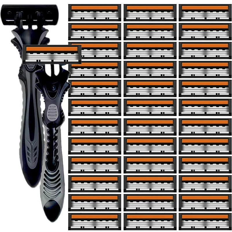 

Shaver Brand New Design Men Razor Shaving three Layer Shaver Reusable Razor Imported Blade Multi Tool Head Change