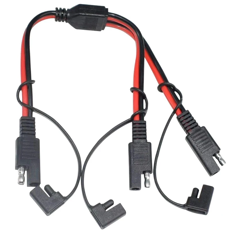 Adaptor Splitter SAE 14AWG SAE DC kabel konektor otomotif daya pembagi Y 1 ke 2 kabel ekstensi SAE dengan penutup