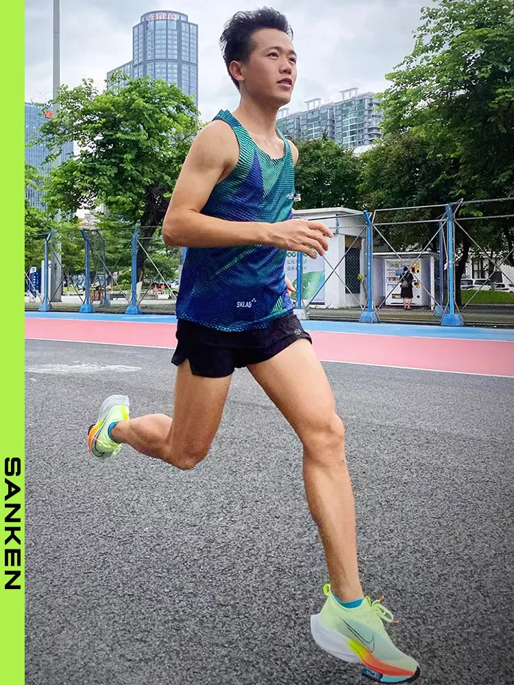 

Sanken Men's Lightweight Breathable Sl Running Vest Fitn Training Wear Profional Marathon Athletic Wear