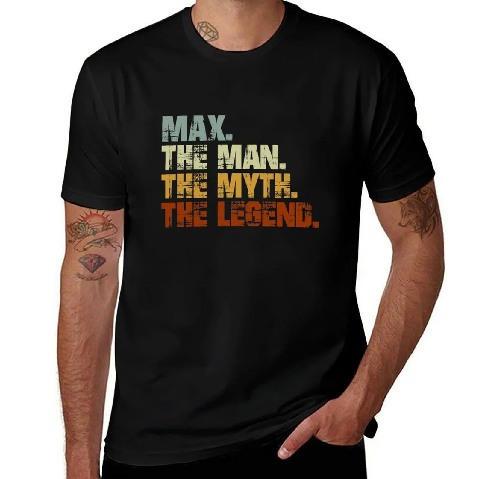 

Max The Man The Myth The Legend T-Shirt Basic Solid Color Short Sleeve Cotton Top