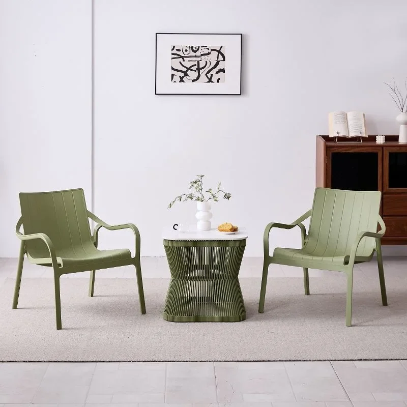 C11 courtyard table and chair three-piece set, household open-air balcony, outdoor leisure beach chair can be stacked