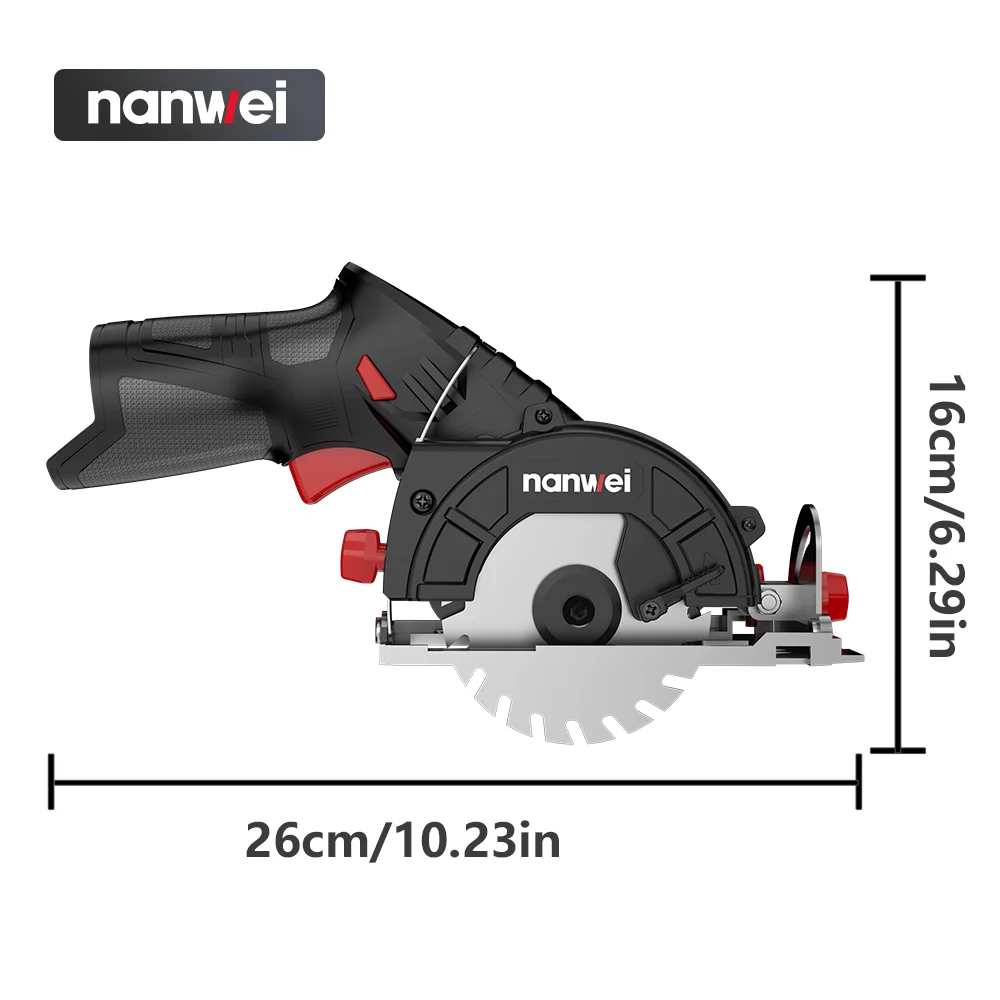 Nanwei Lithium Electric Circular Saw 3-3/8in Cutting Machine Mini Portable Charging Saw 85mm Carpenter Multifunctional