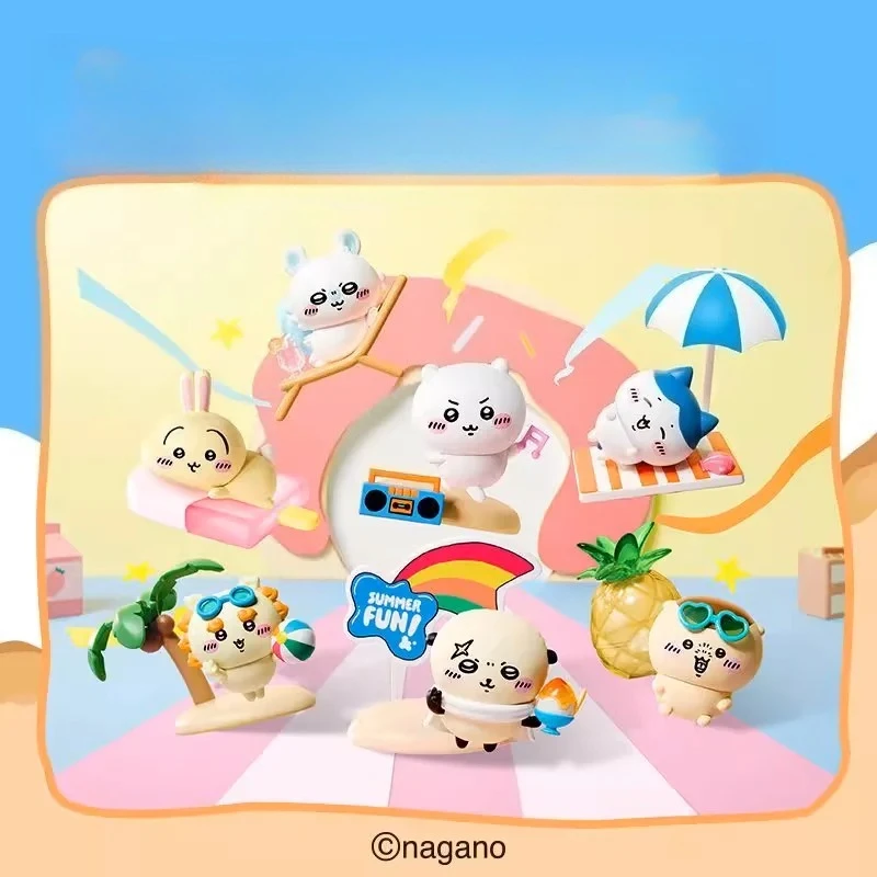 

MINISO Mingchuang Premium Chiikawa Summer Momo Tea Series Jiyikawa Ornament Figure Blind Box Gift Doll mystery box