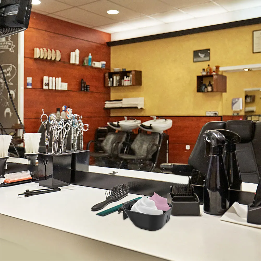 2Pcs Black Hair Dye Mixing Bowls with Divider Large Capacity Plastic Hair Coloring Bowls for Salon and DIY Use - Image 3