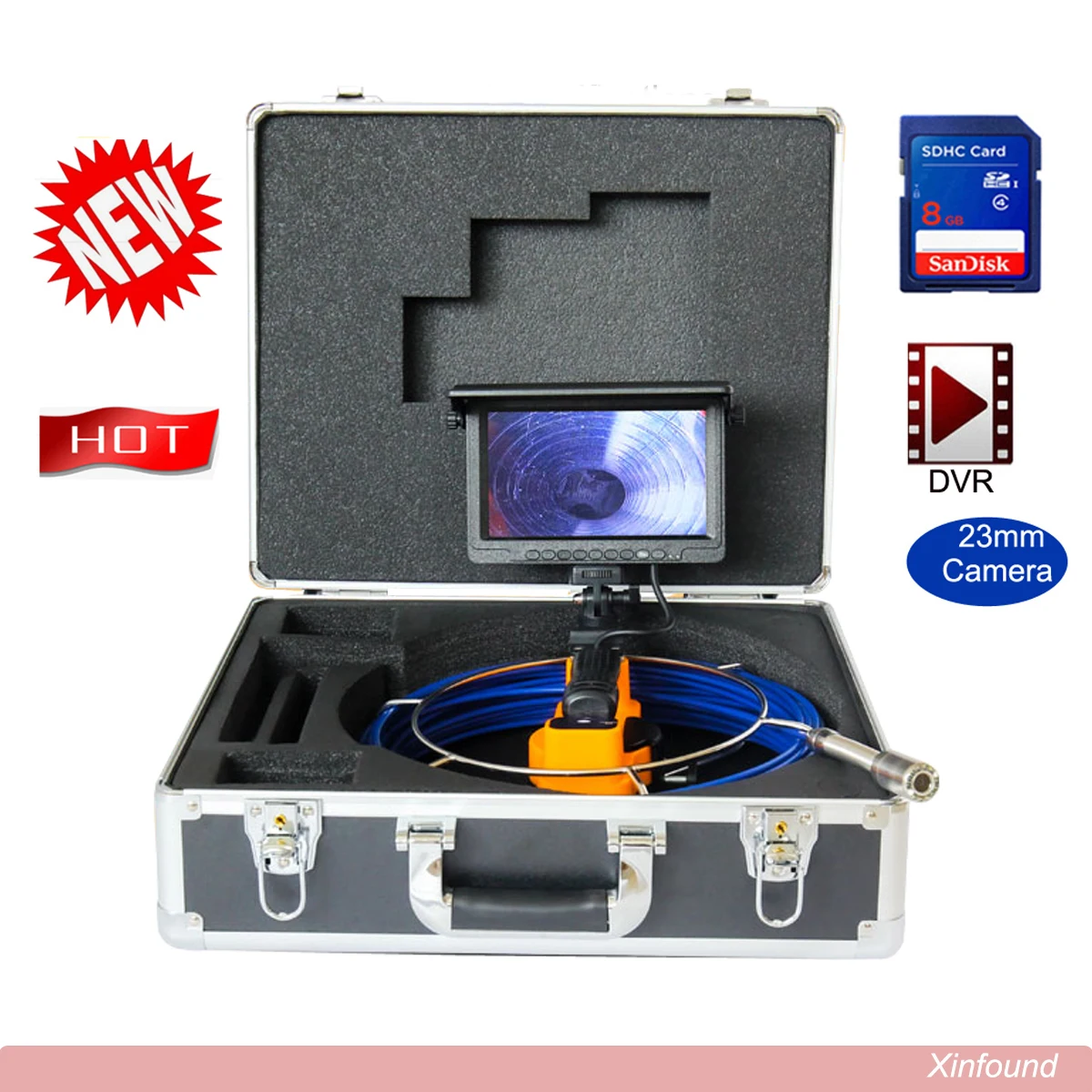 WOPSON WPS-A0-C23 HD Drain Camera 7'Inch LCD Monitor Pipe Sewer Drain Inspection Camera For Pipeline Drain Inspection