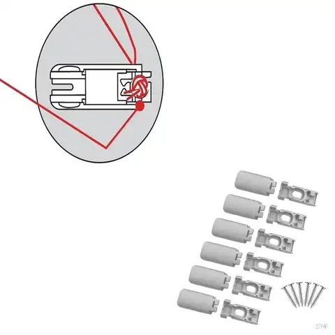 270F 6 Count Pleated Blind Base Kits with Screws for Firm and Window Coverings Pleated Shade Clamping Brackets Shoes
