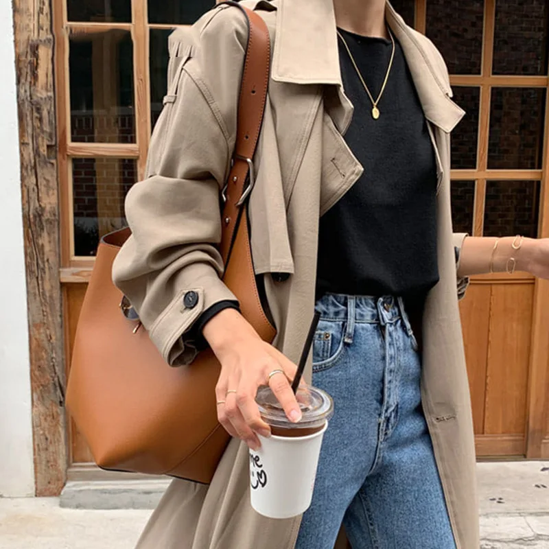 

Дизайнерская модная сумка через плечо с большой оболочкой, женская роскошная сумка-мессенджер из искусственной кожи, большая вместительная сумка 2025, композитный кошелек