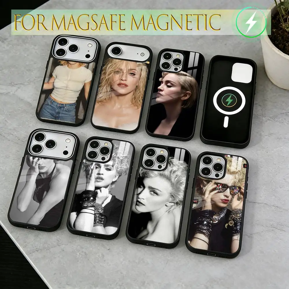 

Madonna Phone Case For iPhone17,16,15,14,13,12,11 Plus,Pro Magnetic For Magsafe Wireless Charging