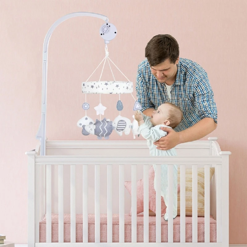 26-Zoll-Babybett, mobiler Bettglockenhalterarm, weißes ABS-Material, Sicherheit für Babys