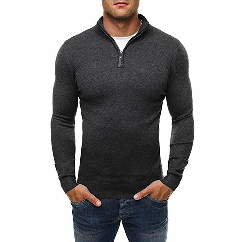 MRMT 2024 Brand New Men\'s Sweatshirts Leisure Zipper Fashion Solid Color Pullover for Male High-collar Sweater Sweatshirt