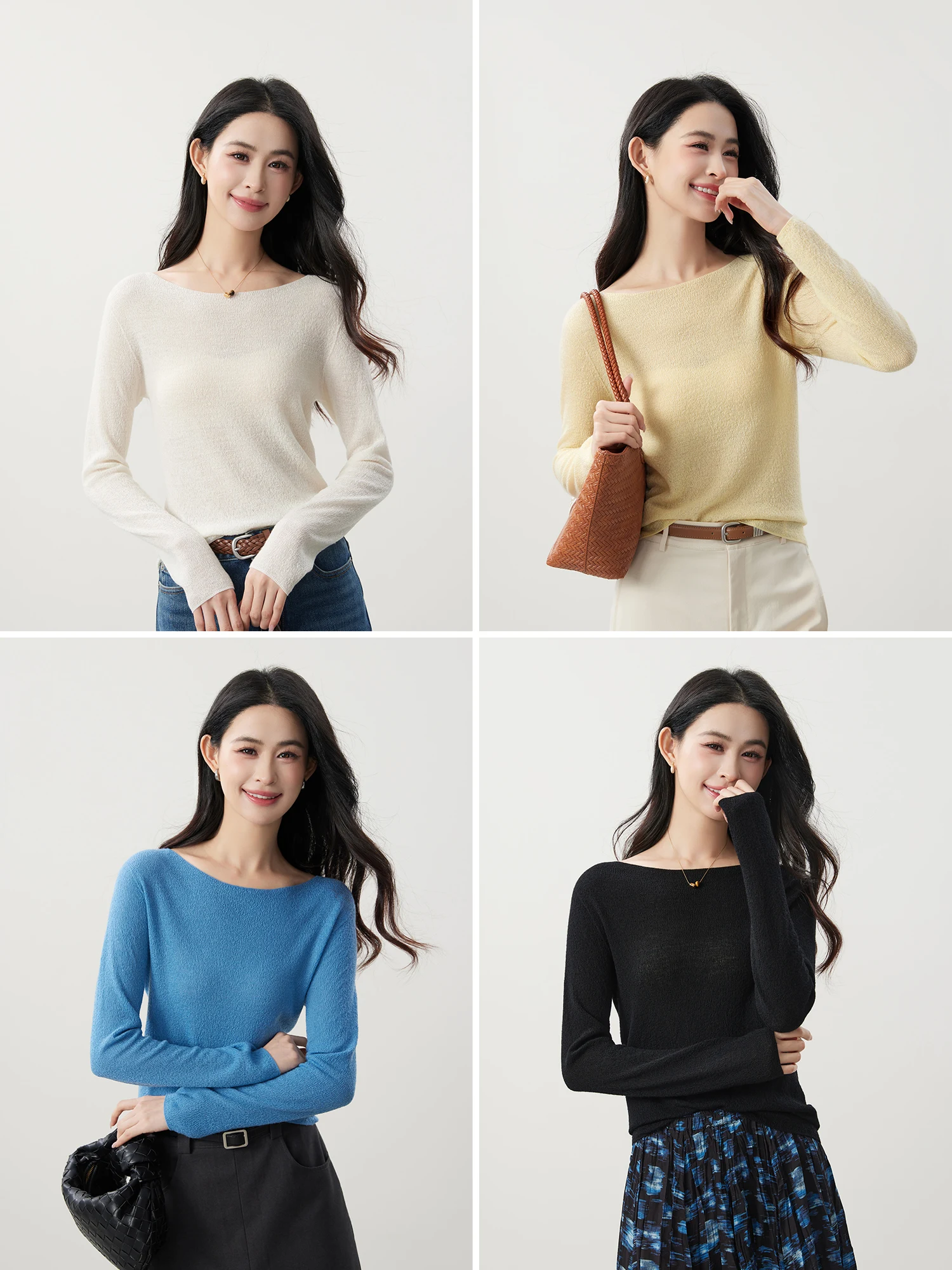 

00% Wool Base irt Treebark Texture One-oulder Knitted Sweater Women Early Spring Ele Sle Soft Long Sve ort Le...