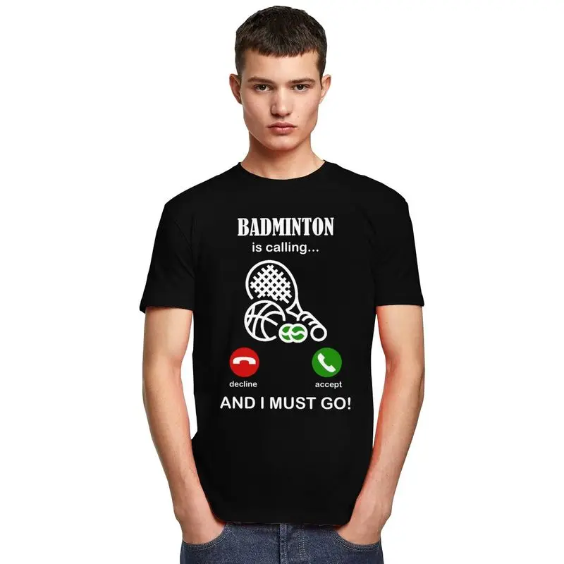 Badminton appelle t-shirts hommes 100% coton t-shirt hauts saint valentin cadeau t-shirts à manches courtes mode T-shirt vêtements