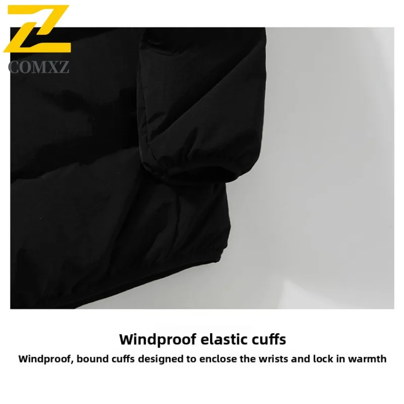 COMXZ Cotton Padded Jacket Solid Color High-End Winter Warm Cold-Resistant Snowy Padding Coat Travel Loose Trendy Men's Clothing