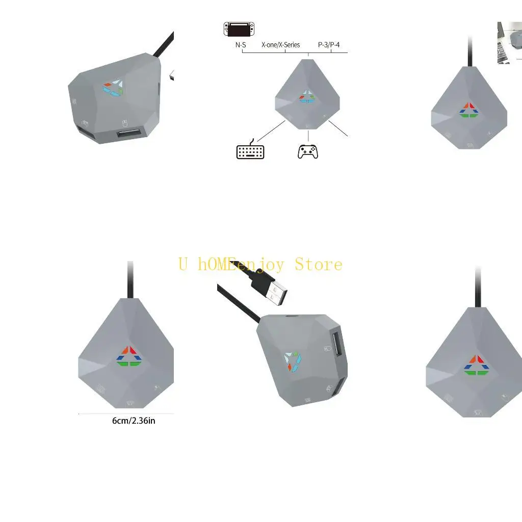 B0KF Keyboard Mouse Adapter Adjustable Sensitivity With Reversible USB Port Fit for Enhancing Gameplay Customizable Keybinds