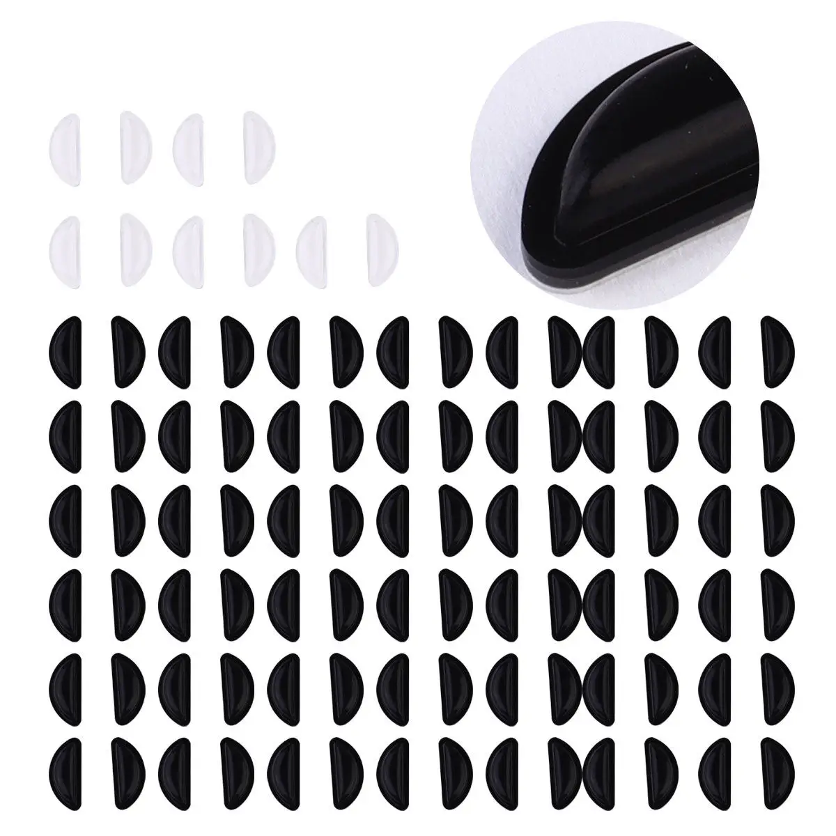 

35Pairs Glasses Nose Pad Half-Moon Non-Slip Silicone Comfortable Ear Pad Anti-Slip for Sports Running Outdoor Activities