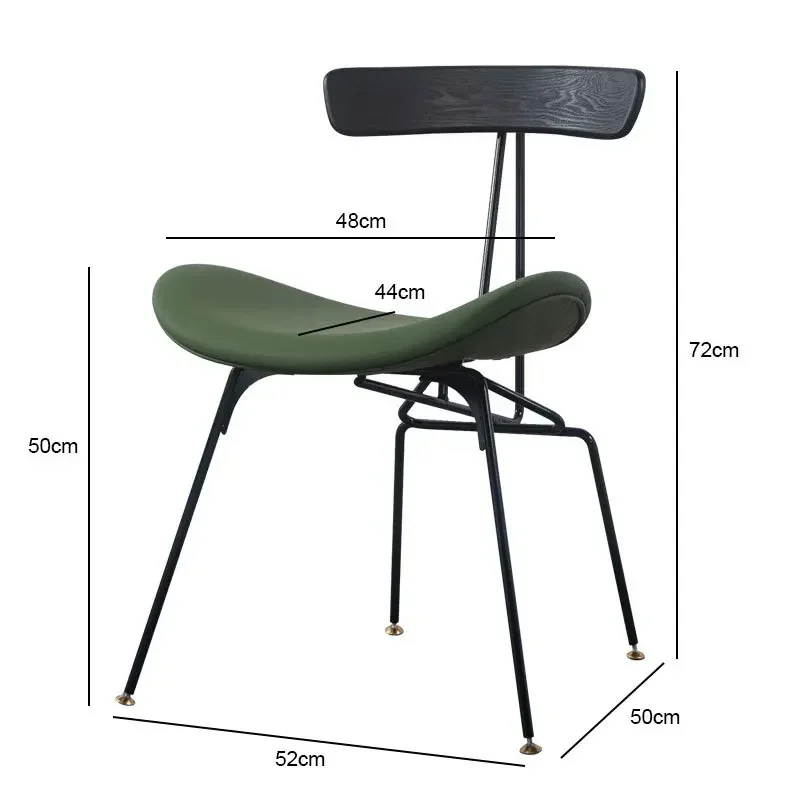 Household Nordic Industrial Style Dining Chair Wrought Iron Light Luxury Back  Leisure Restaurant Chair Designer Ant 2025