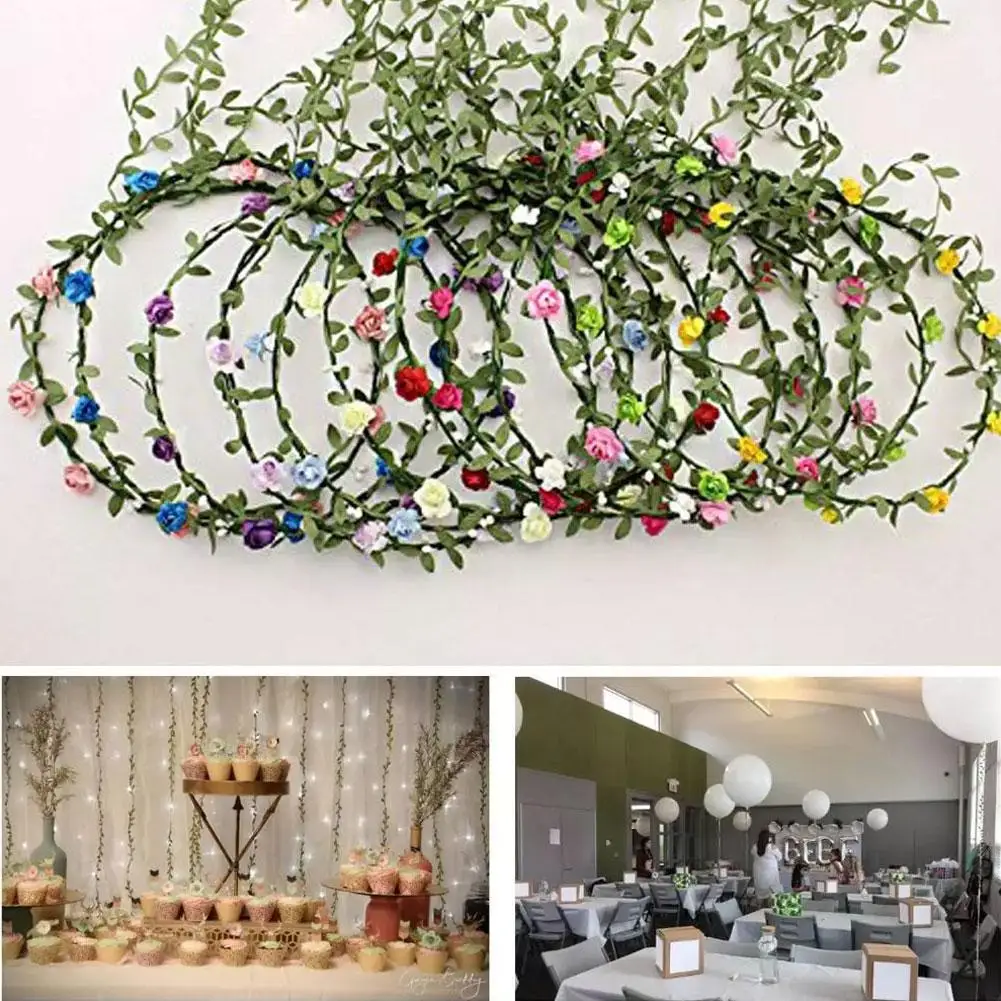 Artificial Rattan Greenery Videira String para Casamento, Simulado Folha Verde, Fita, Decoração de Casa, 16.4, 32.8, 65.6, 1.4, 164, 328, 656ft