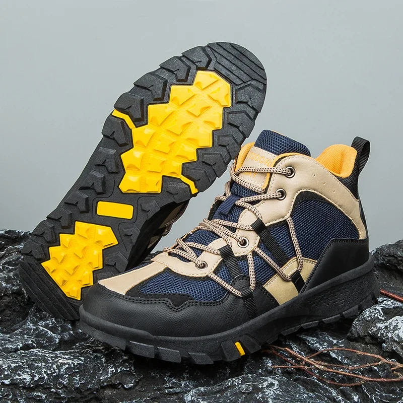 Nuove scarpe da ginnastica moda autunno stivaletti da uomo traspiranti all'aperto stivali da trekking da uomo in gomma antiscivolo scarpe da uomo Casual stringate