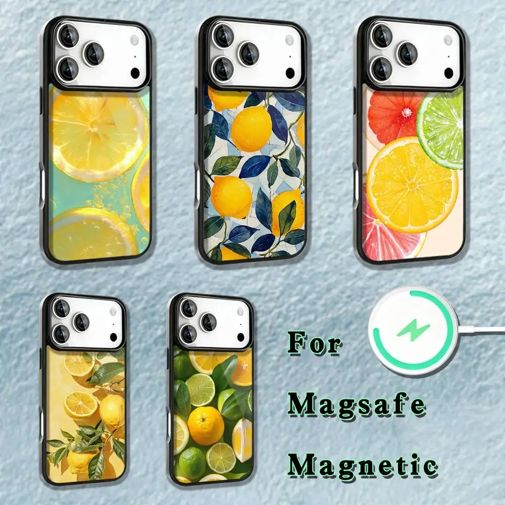 

Fruit Lemon Phone Case For iPhone 17,16,15,14,13,12,11,Pro,Max,Plus,Mini,SE4,E Magnetic Magsafe Wireless Charging