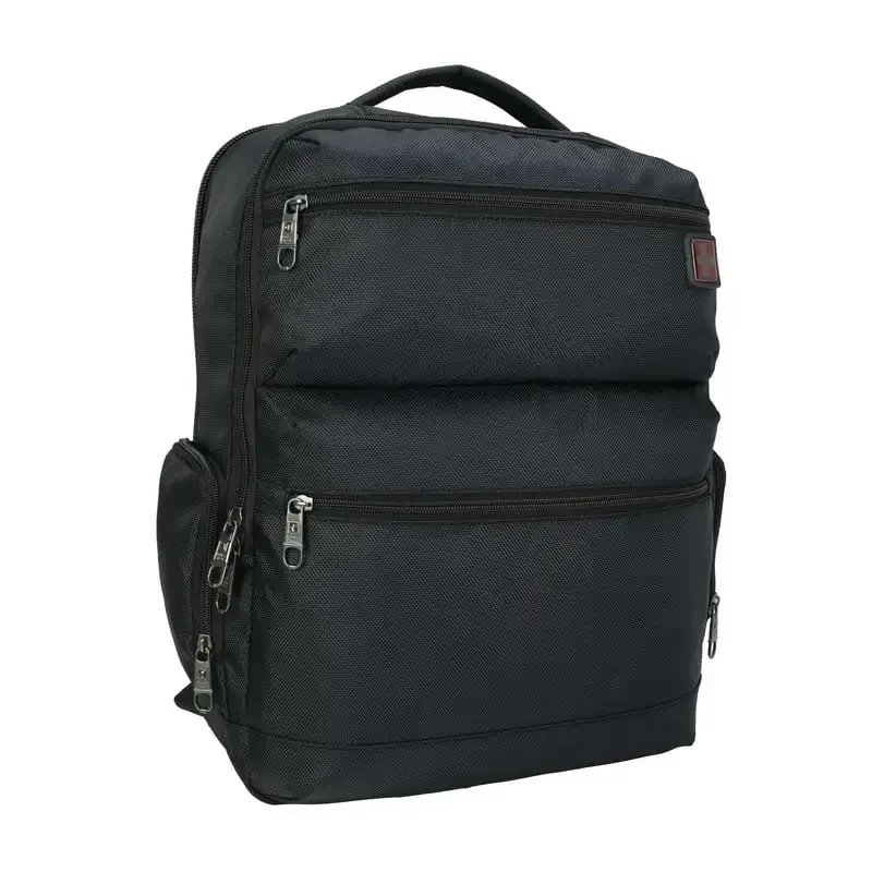 Mochila de Viagem Unisex com Bagagem Passthrough Sleeve, Preto, Novo