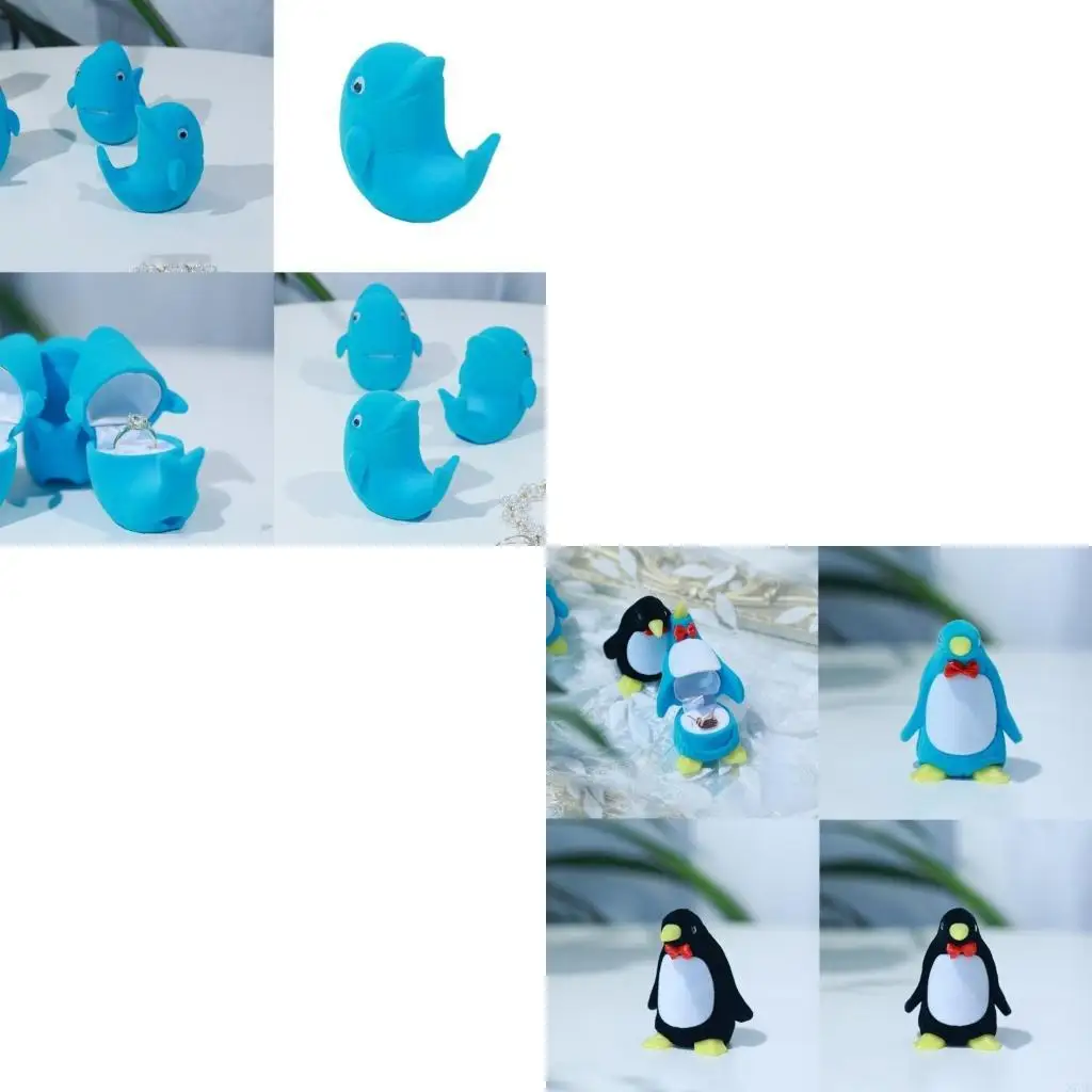 

Прочные флокированные милые органайзеры для ювелирных изделий в форме животных, портативный аксессуар для помолвки и специальных