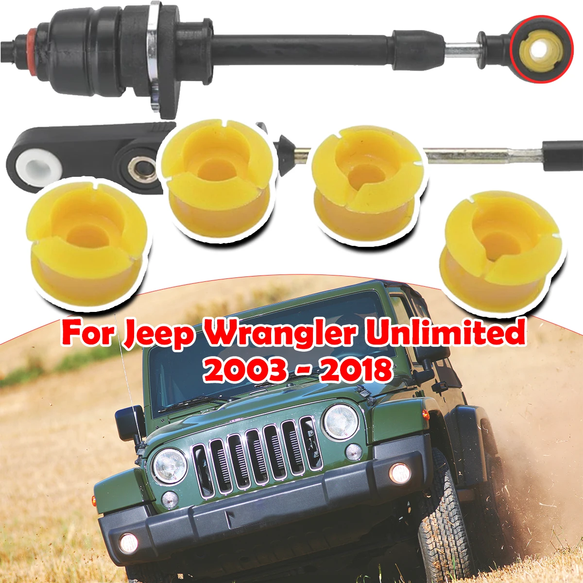 

4pc For Jeep Wrangler Unlimited 2003-2018 Automatic Shifting Fix Gear Selector Lever Linkage Shift Cable Bushing Car Accessories