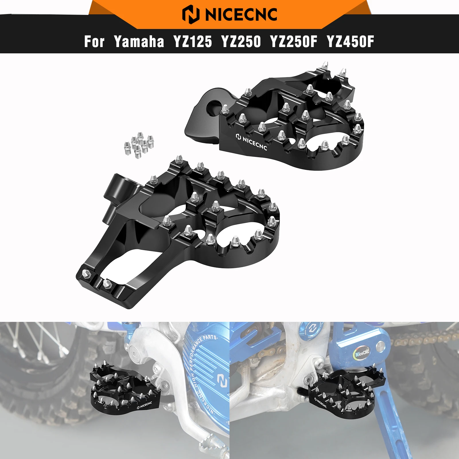 

NICECNC Extender Foot Pegs Footrests For Yamaha Tenere 700 XTZ700 2019-2023 Tenere 700 Rally Edition 2020-2023 YZ125 YZ250 YZ85