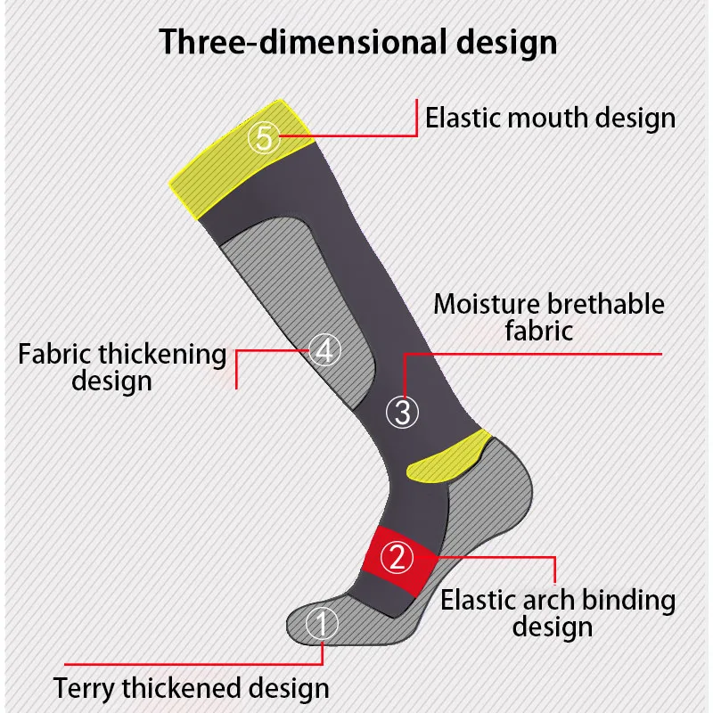 가을 겨울 스키 양말, 야외 스포츠 하이킹 등산 스키 양말, 수건 바닥 두꺼운 보온 스노우보드 스타킹