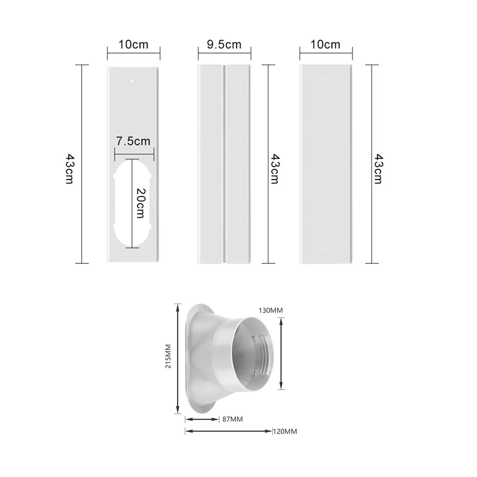 Portable Air Conditioner Window Vent Kit Replacement for Horizontal