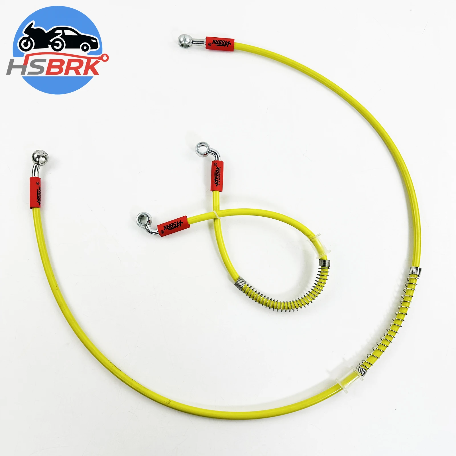 

10-200CM Universal for Car Motorcycle Modification PerformanceYellow-Green Nylon Stainless Steel Braided Brake Hose Kit