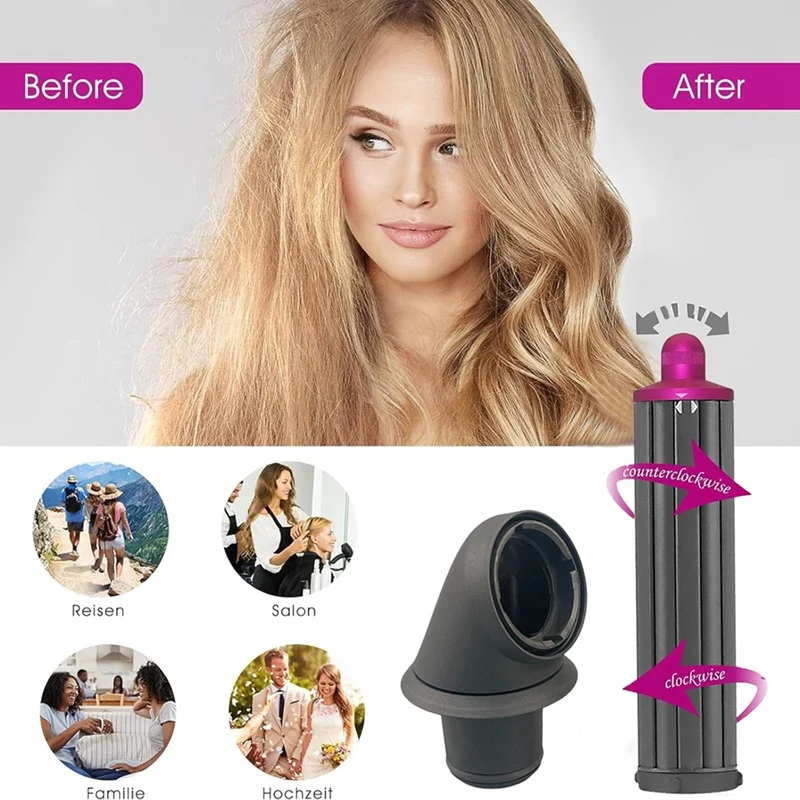 

BAADE 40MM Long Hair Curling Barrels For Dyson Airwrap SHS01 HS05 Styler Attachment 360° Rotating Tube Hair Dryer Adapter B