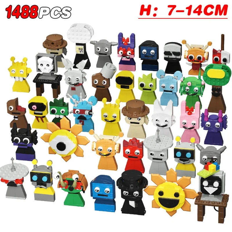 

MOC Incredibox Sprunki Figures Building Blocks Set Horror Game Incredibox Figure Bricks Toys for Kid Christmas Gift Music Box