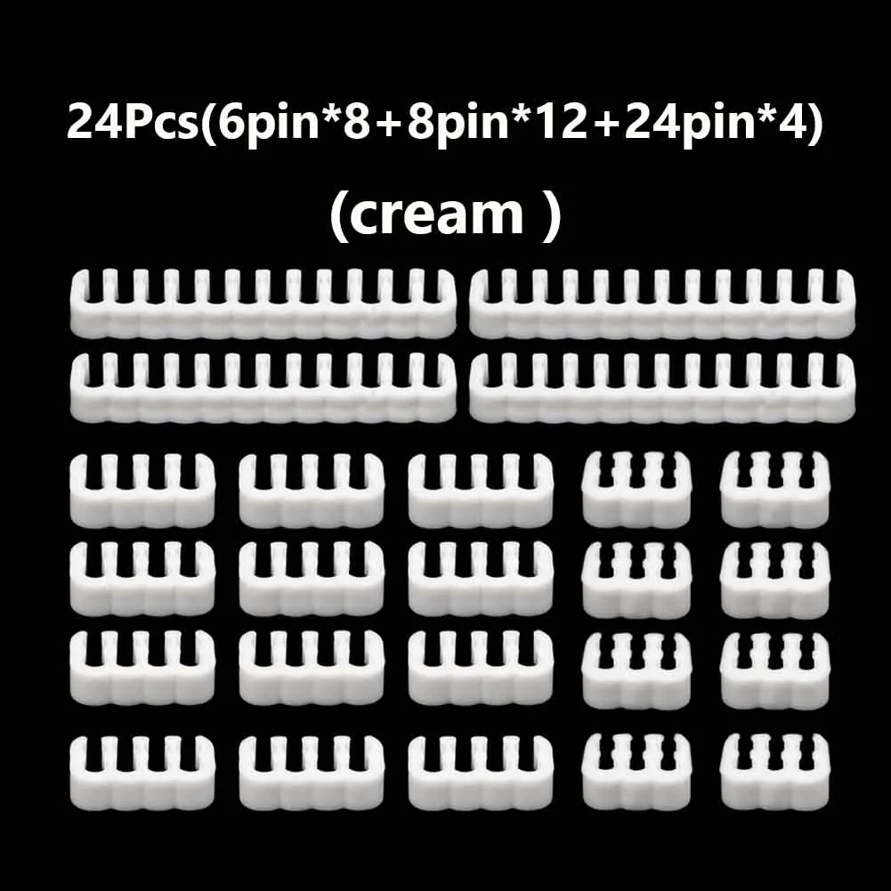 24pcs PC สายหวีเมนบอร์ด 24Pin 8Pin 6Pin คอมพิวเตอร์ CABLE Manager CLAMP คลิปสําหรับ 3.0-3.6 มม.PC สายไฟสายไฟ