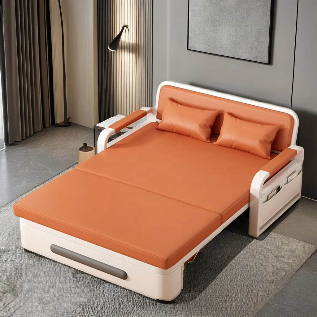 Sofa Bed Folding Dual-use New Double Balcony Living Room Multifunctional Small Household Technology Cloth Metal Frame Sofa Bed