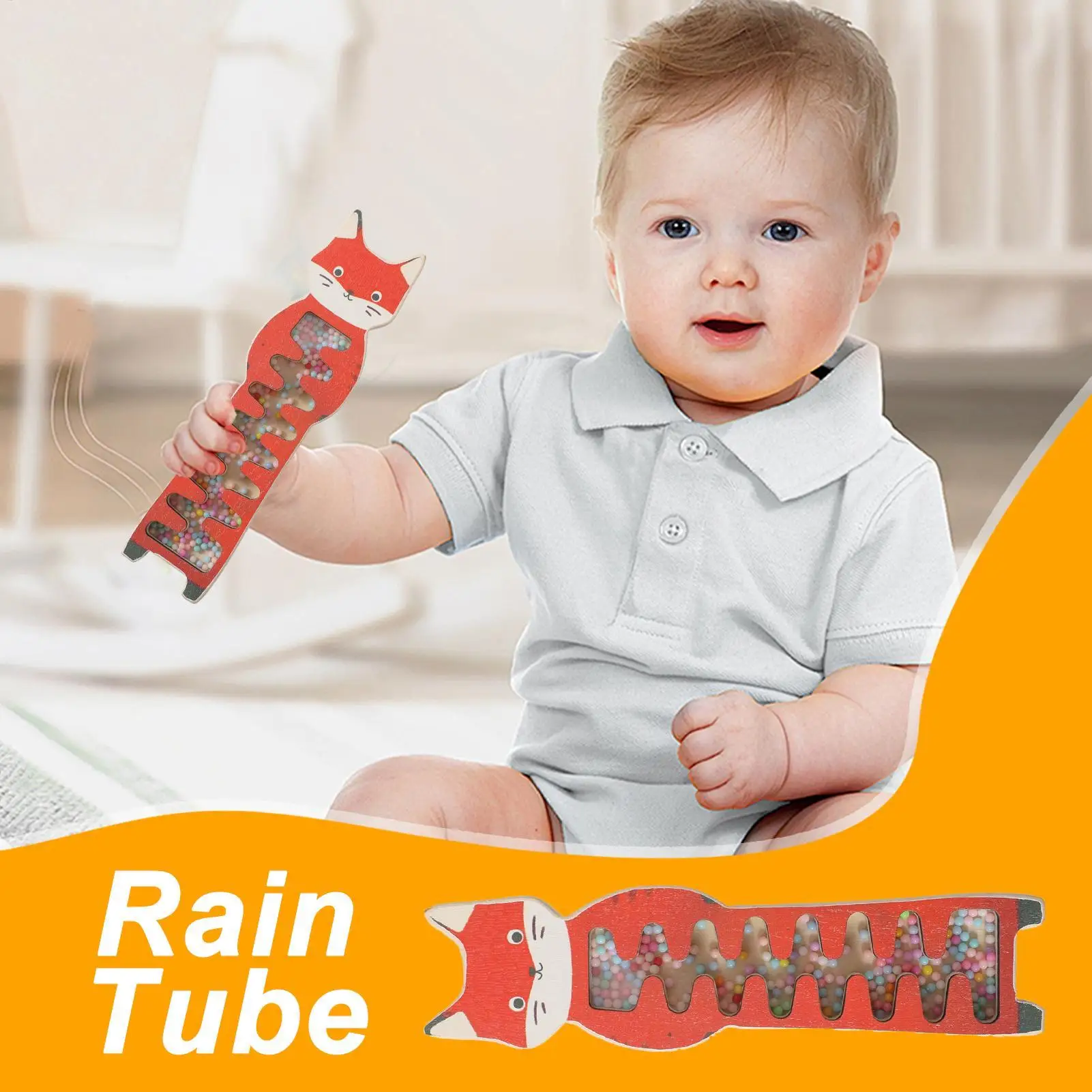 1Pc Rainmaker Musical Toy, Rain Stick Bell Hand Shaking Toy Montessori Sensory Toy Educational Baby Instrument Toy