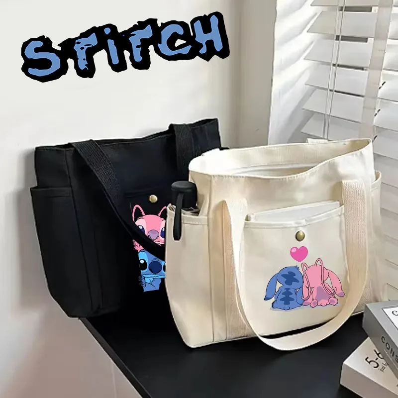 

Stitch Disney Tote Bag Women's Bags Handbag Canvas Shoulder Bags Tote Bags Stitch Hand Bag Ladies Large Capacity The Tote Bag