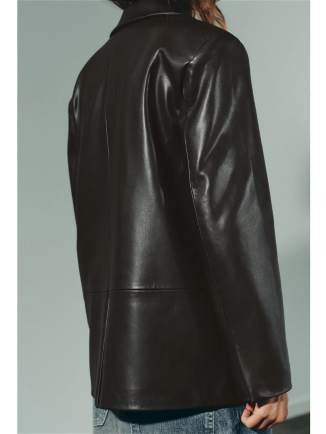 Abito dal taglio dritto effetto pelle Faionable Jaet da donna di fascia alta autunno nuovo arrivo chiusura con cerniera pendolari Sle Long Sve