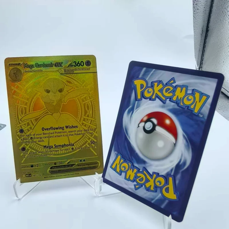 การ์ดเกมอนิเมะคอลเลคชั่น DIY Pkm ฉบับภาษาอังกฤษ Mega Gardevoir Ex, Mega Lucario Ex, Mega Dragonite, Mega Charizard X, Inferno X