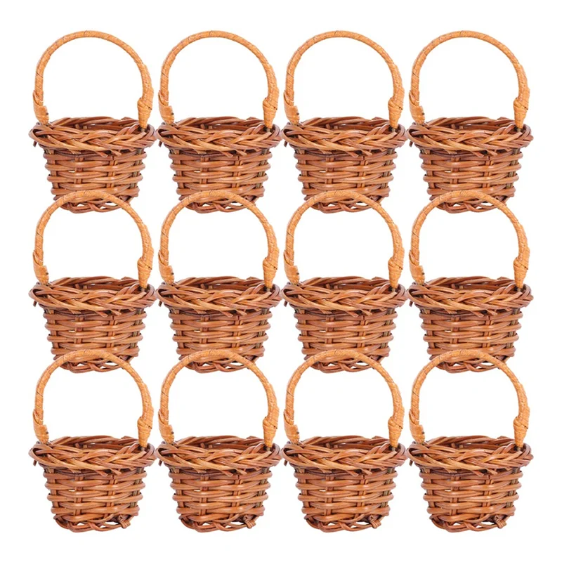 

Hot Selling-Mini Woven Baskets Miniature Flower Baskets Miniature Flower Baskets Small Easter Candy Gift Baskets,Mini Woven Bask
