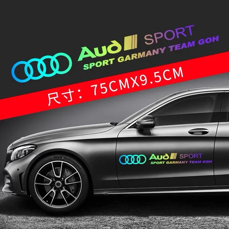 Guardabarros lateral con logotipo de PVC para coche, pegatina deportiva para puerta de coche, para Audi RS S Line A3 A4 A5 A6 A7 Quattro Q2 Q3 Q5