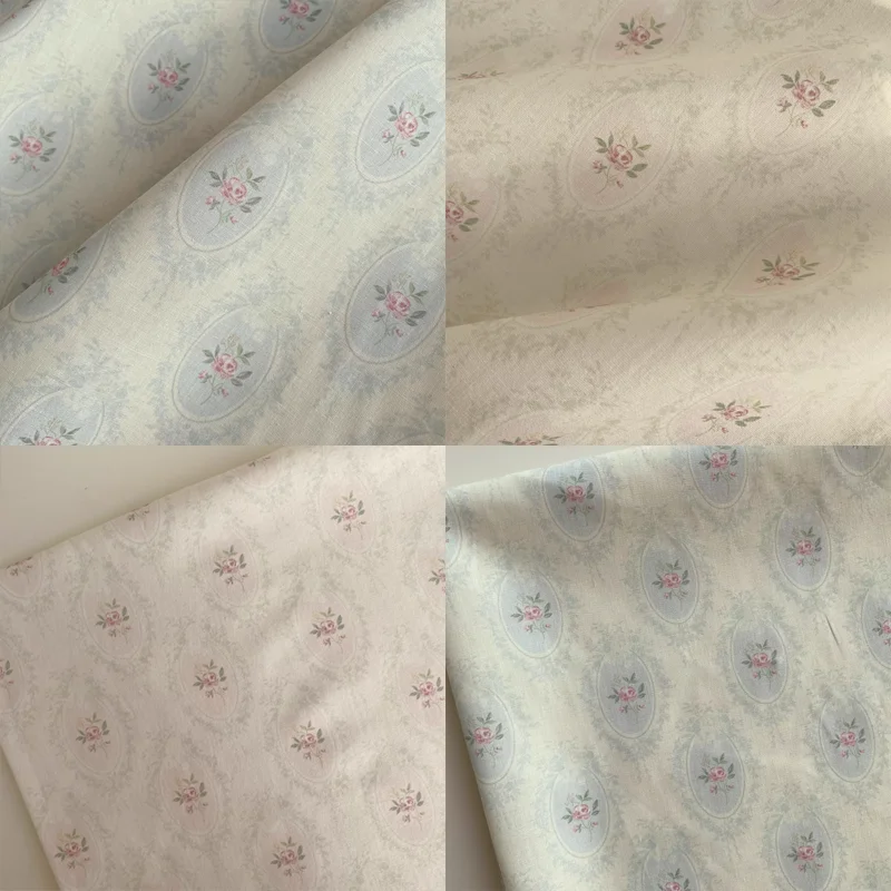 

145cm*100cm Thin Cotton Fabric Small Flowers Suitable For Pillows Handmade DIY Dresses Headband Fabrics