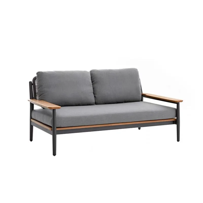 Outdoor sofa courtyard outdoor garden sofa hotel balcony open-air bed and breakfast waterproof coffee table teak sofa furniture