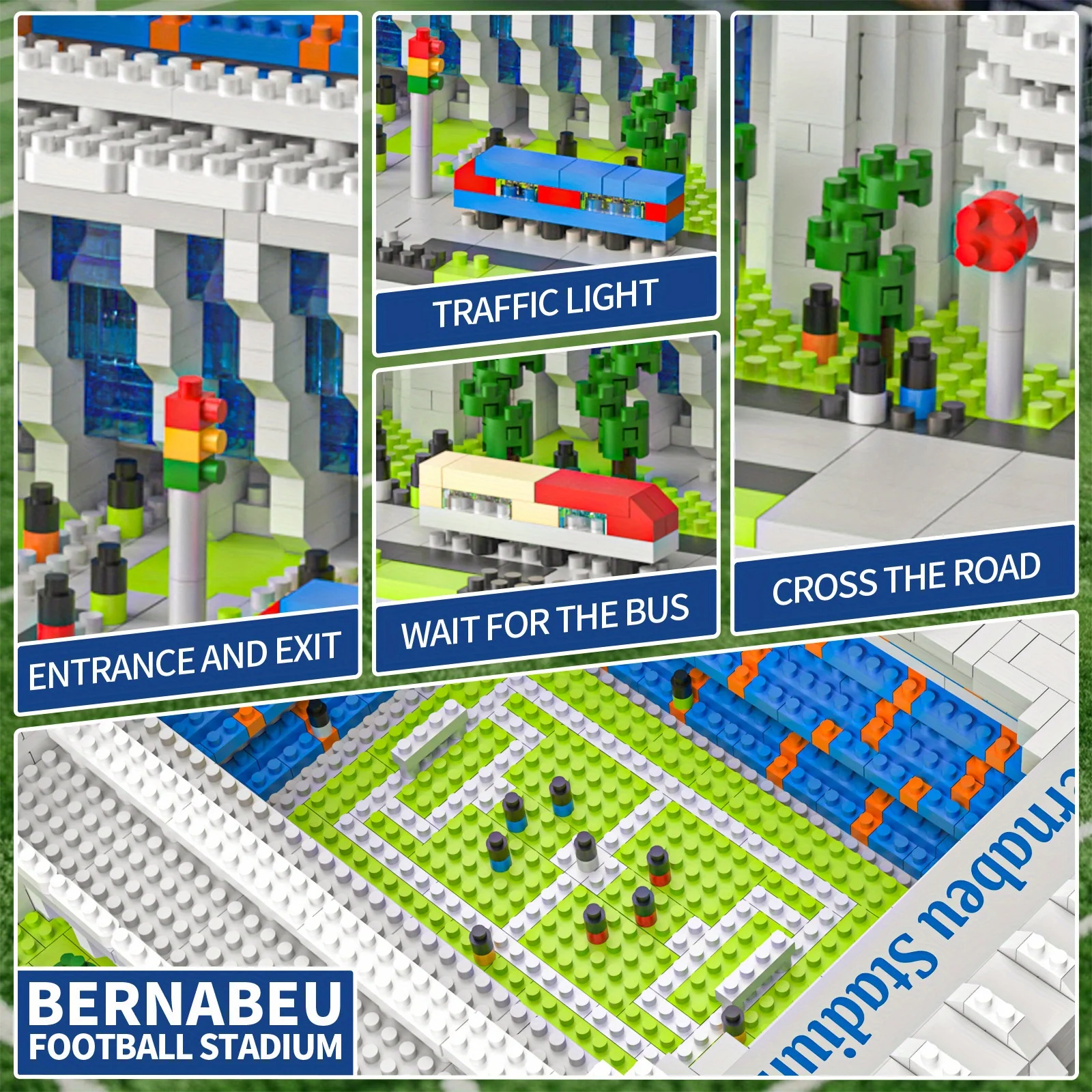 Real Madrid Bernabeu Stadium Building Blocks, oltre 3000 pezzi Kit modello 3D per adulti, regalo di calcio su larga scala fai-da-te per la decorazione della casa dei fan