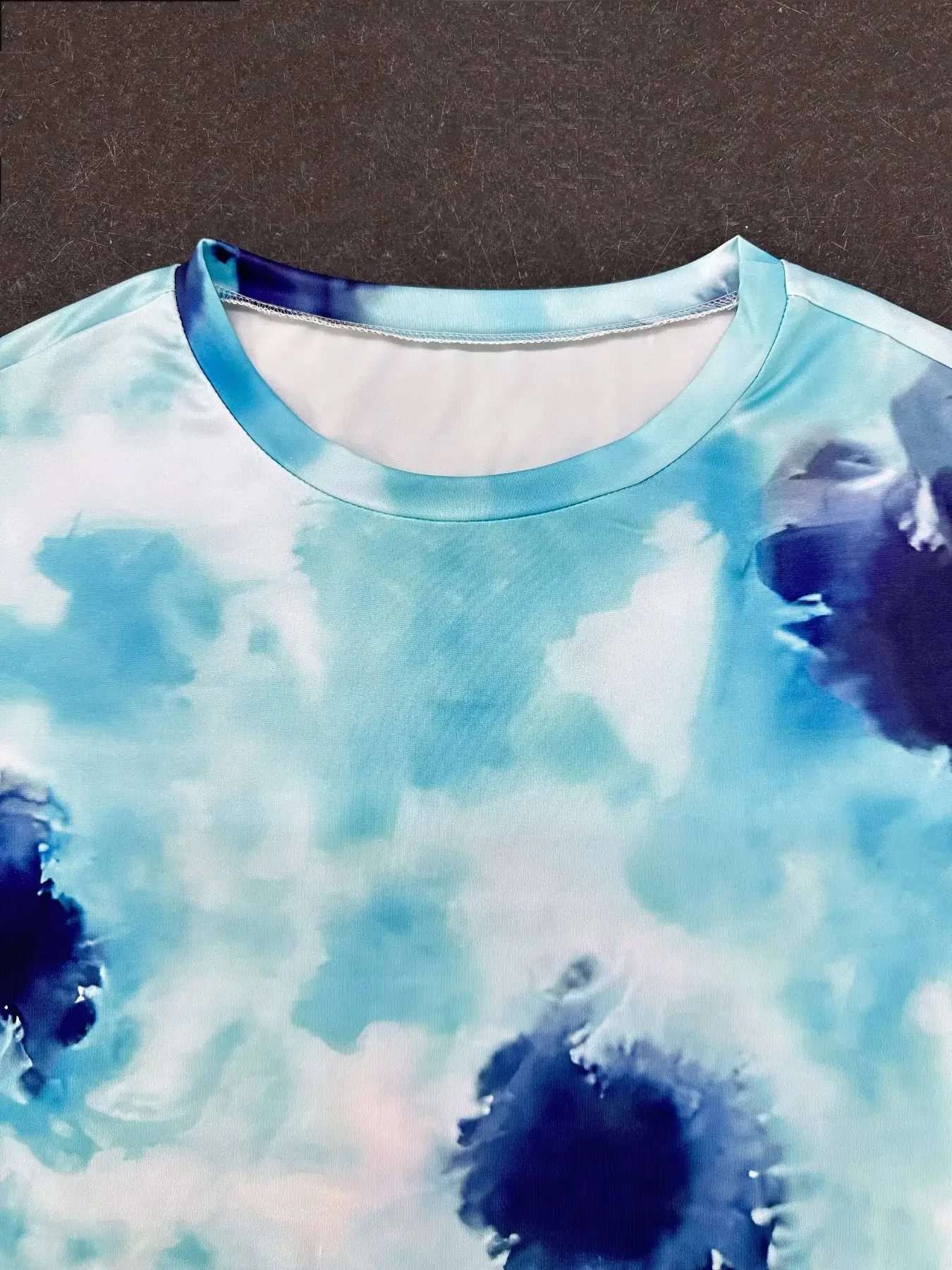 2 szt. Damski Plus Size Tie Dye zestaw piżamy z spodenkami z sałatą i koszulką z krótkim rękawem-wygodne odzież domowa na codzienne dni