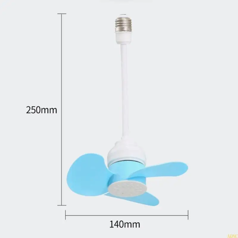 A0NC Tragbarer 3Pin -Gewinde Deckenlüfter 360 -Grad -Einstellung Kühllüfter Einfacher Installationsraum Speicherplatz für