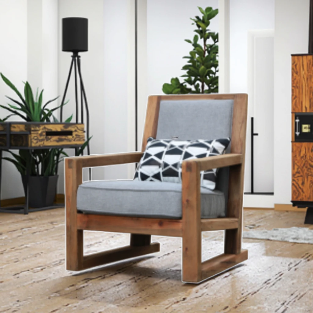 

%d Modern Solid Wood Arm Chair-Comfortable Living Room Leisure Furniture-