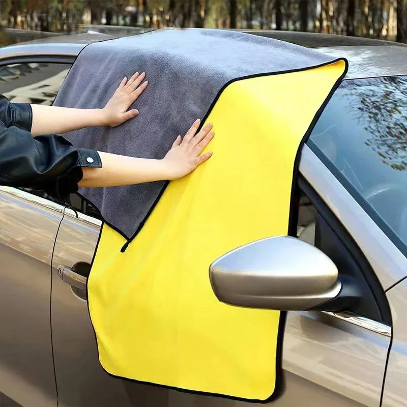 1 ODER 3 Stücke Autowäsche Mikrofaser Handtuch 160x60 CM Auto Reinigung Trocknen Tuch Säumen Autopflege Tuch Detaillierung Autowaschhandtuch